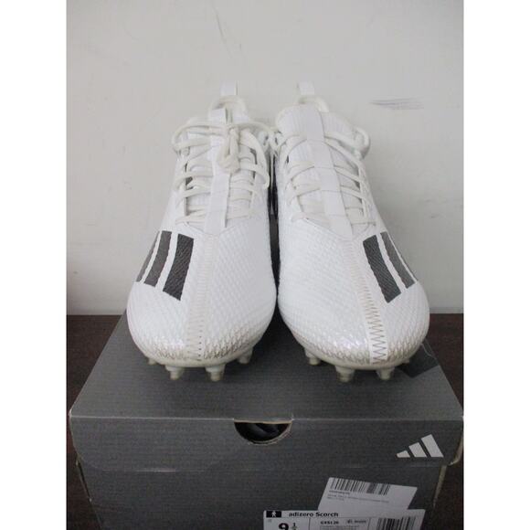 USED Adidas Men\'s Adizero Scorch Football Shoe, White/Black, 9.5 main image 9
